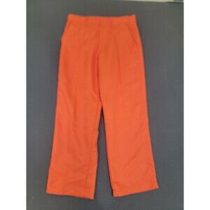 Dunlop Sport Pants Mens 34W Orange Golf Flat Front Casual Slacks Bright Chino